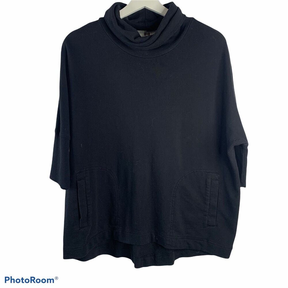 Roots Canada Size M Sweatshirt Shirt‎ Cowl Turtleneck Neck Short Dolman Sleeve